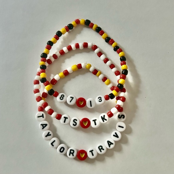 Taylor Swift & Travis Kelce bracelets, Set of 3 - Picture 1 of 5